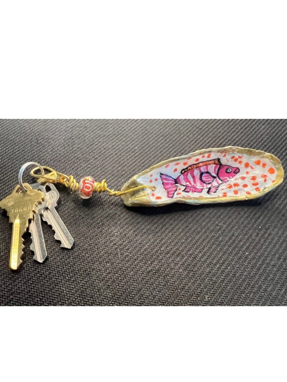 Whimsical hand painted purse charm